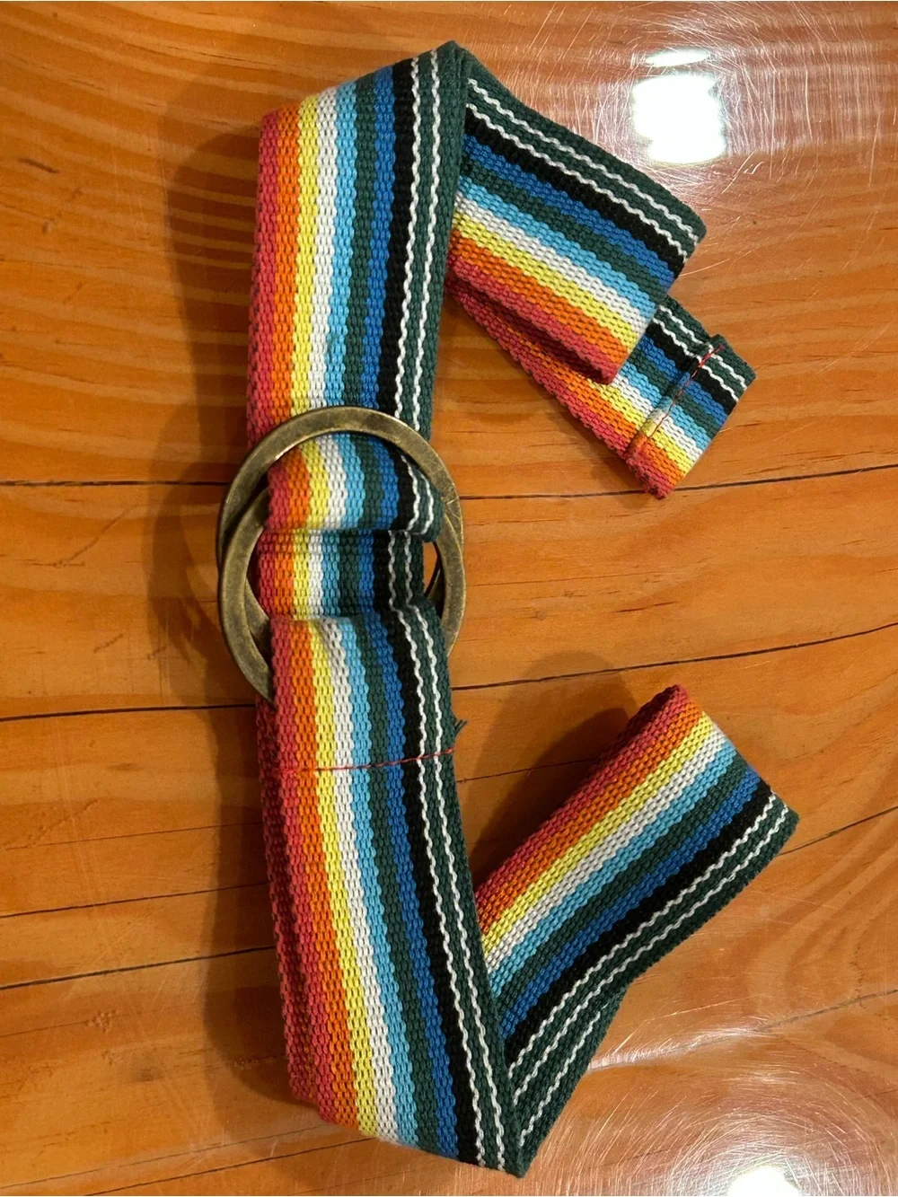 Rainbow Stripe Fabric Belt